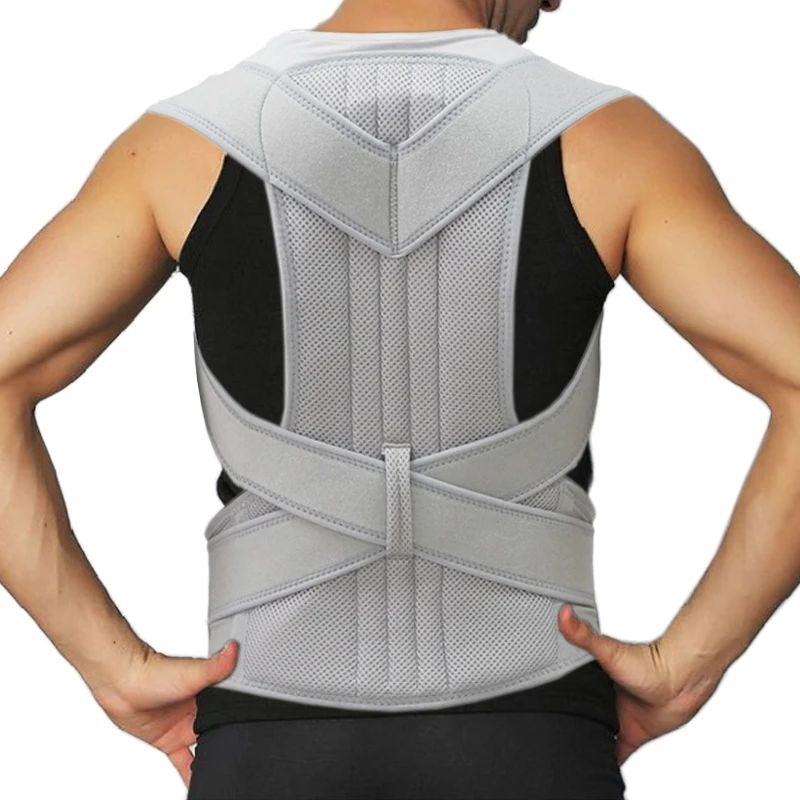 Adjustable Silver 2 Support Keel Shoulder Posture Corrector Corset Lower Back Pain Brace