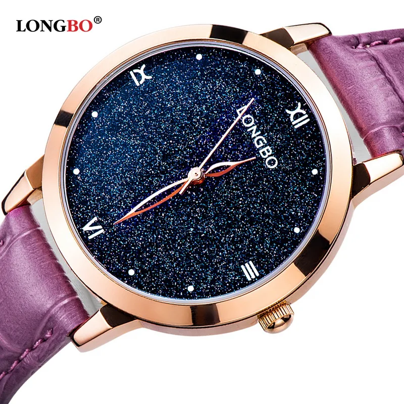

LONGBO Relogio Starry Sky Women's Watches Lady Quartz Luxury Watch Leather Strap Waterproof Women Wrist Watch Relogio Masculino