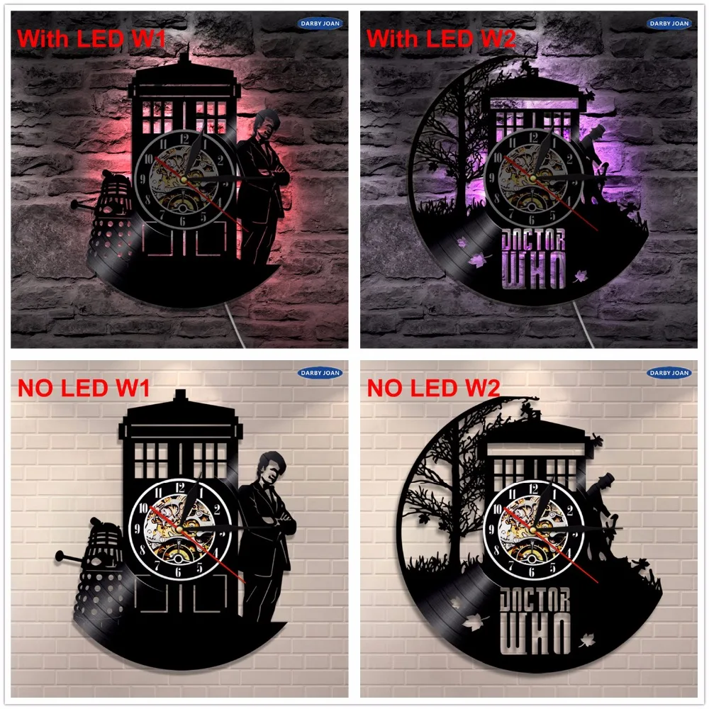 

Doctor Who LED Silhouette Backlight Modern Light Vinyl Clock Color Change Decor Art Lamp Remote Control Record Nightlight