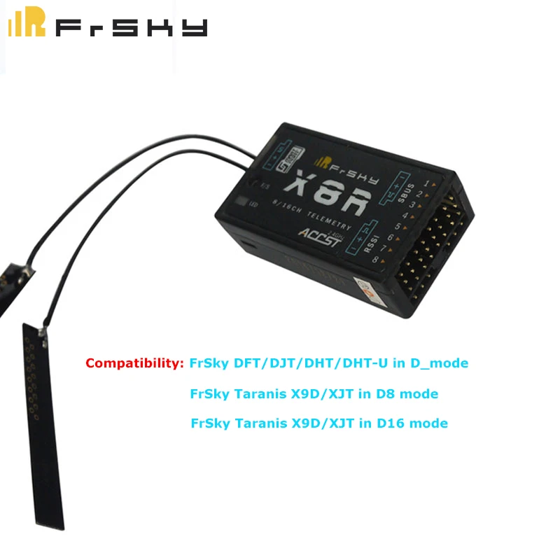 

FrSky X8R Telemetry Receiver 2.4G S.Port 8/16ch X8R for Taranis X9D X9D PLUS