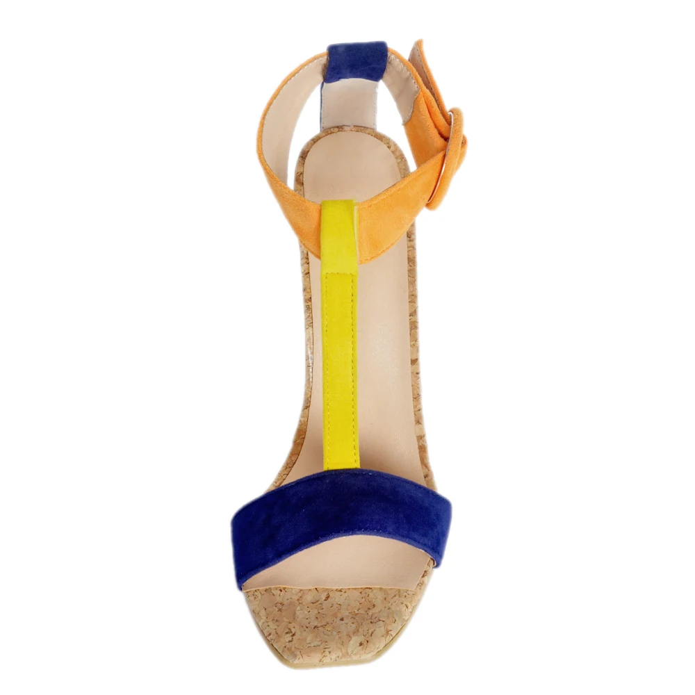 Big Size 43 Lady T-strap Open Toe Chunky Heel Sandals Dress Women Shoes6 (5)