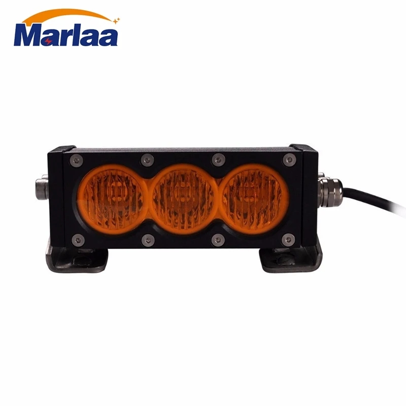 30W 6" Amber Yellow Single Row Led Light Bar Spot/Flood/ Beam Super Bright Led Light Bar Running