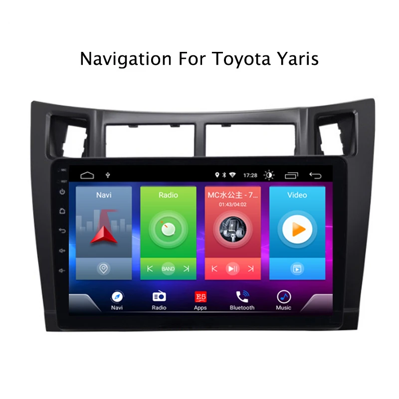 Полный сенсорный автомобильный Android 8,1 радио плеер для TOYOTA Yaris 2008-2011 автомобиля gps навигация Видео Мультимедиа Встроенный Bluetooth
