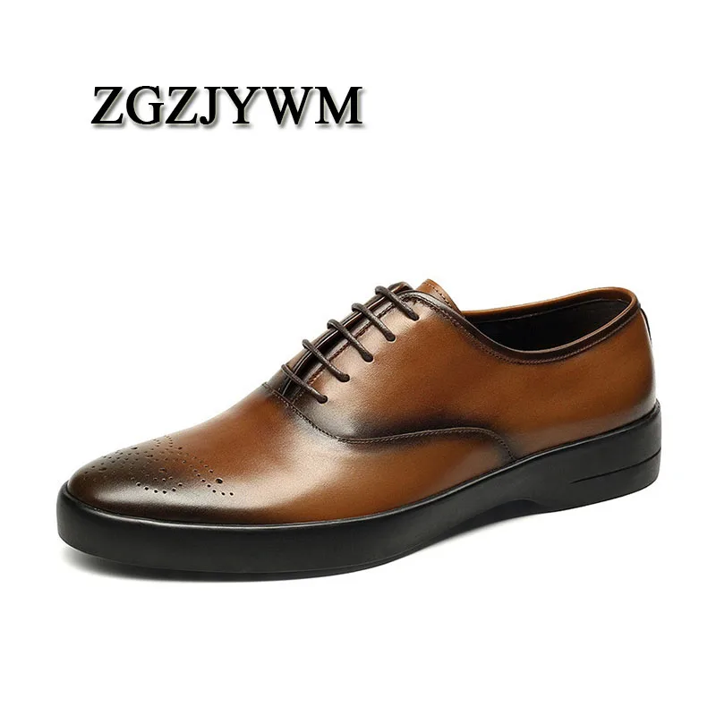 Genuino Oxfords Boda red Negocios negro Encaje Puntiagudo Oficina Cuero Vestido Zapatos marrón brown Black Del Transpirable Pie Hombre Dedo Zgzjywm De rojo Formal qt1xZTxaw