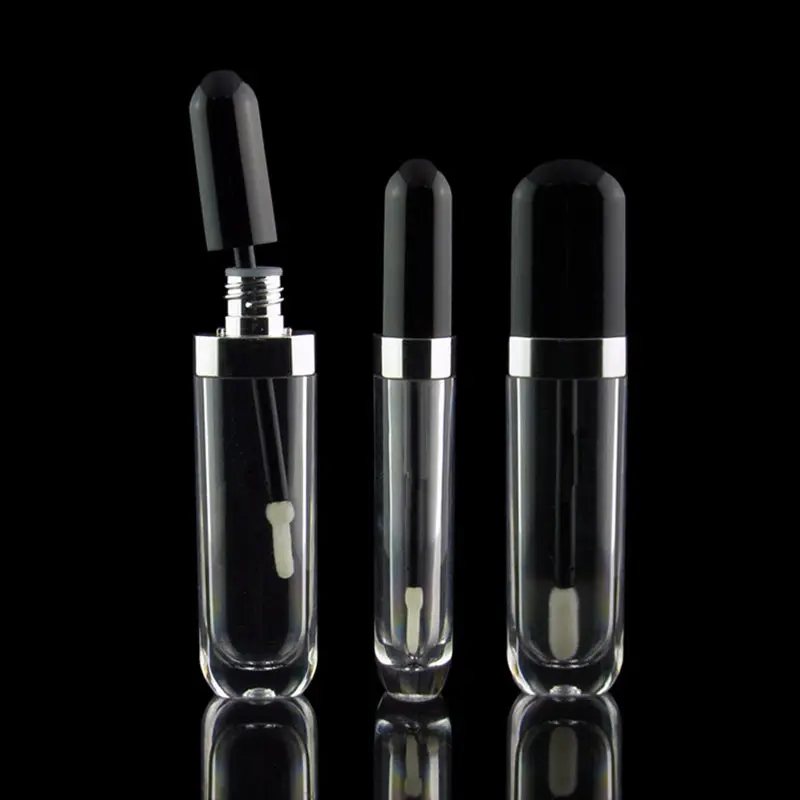 

100pcs Empty 8ml Lipstick Tube Lip Gloss Container Tube Brush Black Cap Plastic Small Lip Balm Tube Refillable Pot F20171026