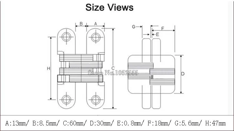 Скрытый дверной шарнир 13x60 мм из нержавеющей стали|hinge bearing|door hingehinge stainless |