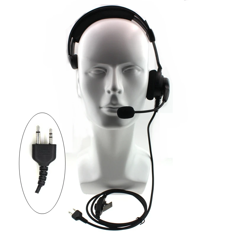 2 Pin Radio Headphone with Swivel Boom Mic  Headset For Midland 2 Pin Walkie Talkie G6 G7 GXT550 GXT650 LXT80 LXT Two Way Radio z tac upgraded u94 with finger launch button ptt switch z115 for kenwood baofeng uv 82 tyt midland two way radio