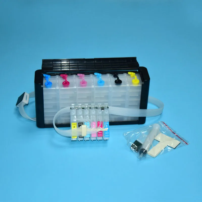 6 Color/Set Continuous Ink Supply System For Epson PX650/PX660/RX585/RX685/RX560/R265/R285/R360/P50 Printer Bulk Ciss