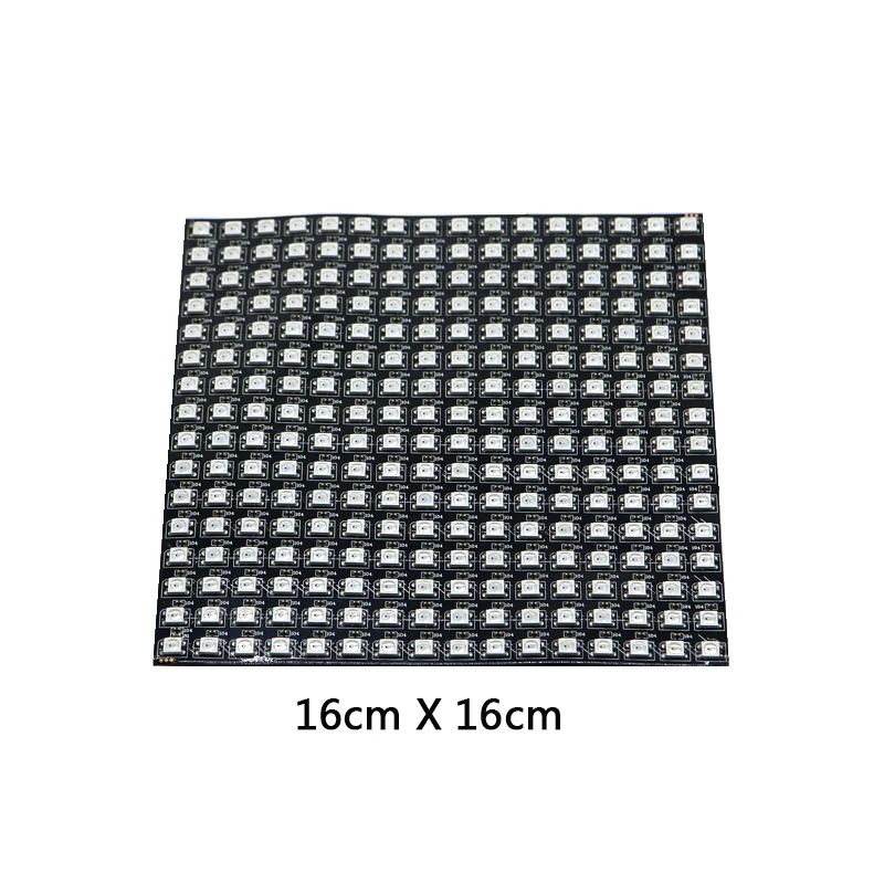

Matrix 16*16 Pixel 256 Pixels WS2812B WS2812 Digital Flexible LED Panel Individually Addressable 5050 RGB Full Dream Color DC5V