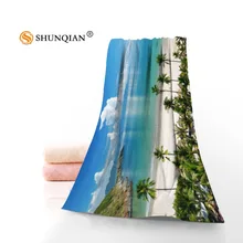 Пользовательские океанское ландшафтное полотенце s из микрофибры ткань популярное полотенце для лица/банное полотенце Размер Печать на фотографии