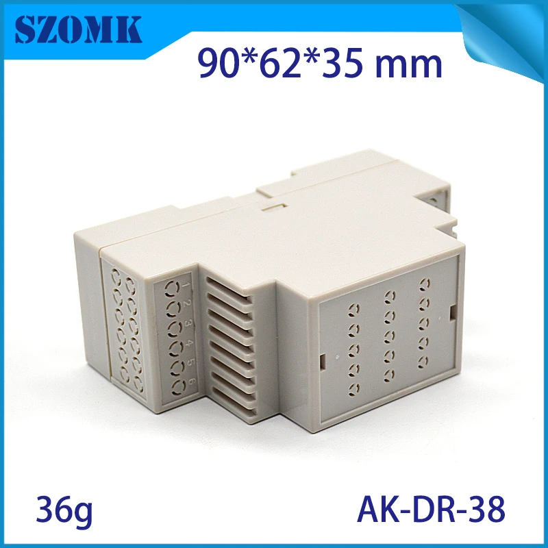 szomk plastic din rail power supply enclosure project box PLC plastic enclosure for electronics din rail junction housing (4)
