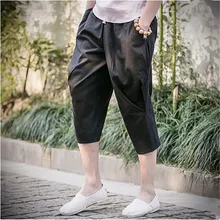 Лето новые мужские Брендовые повседневные укороченные брюки мужские свободные Homme хлопковые укороченные брюки мужские пляжные короткие брюки A3459
