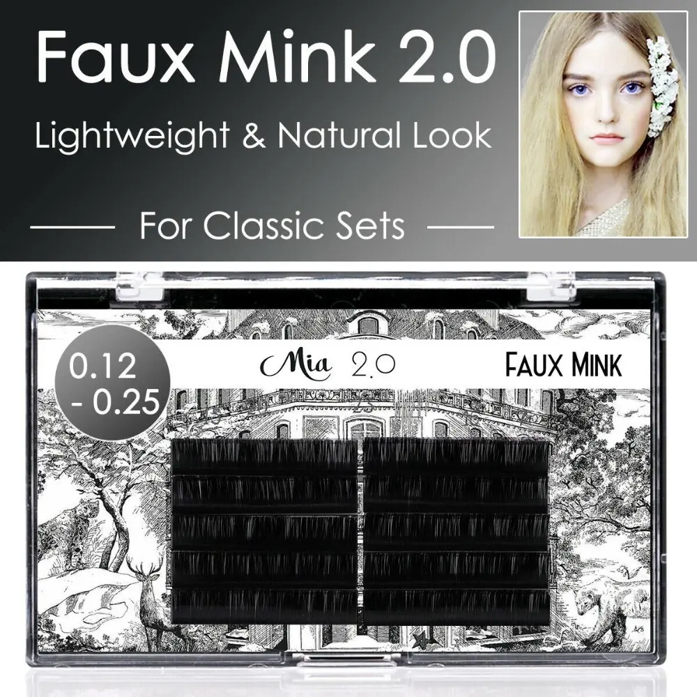 

[0.12/0.15/0.20 C/D/DD/D+ 8-15mm/Mixe Length] Mia 2.0 Faux Mink Lash Semi Permanent Individual Eyelash Extension