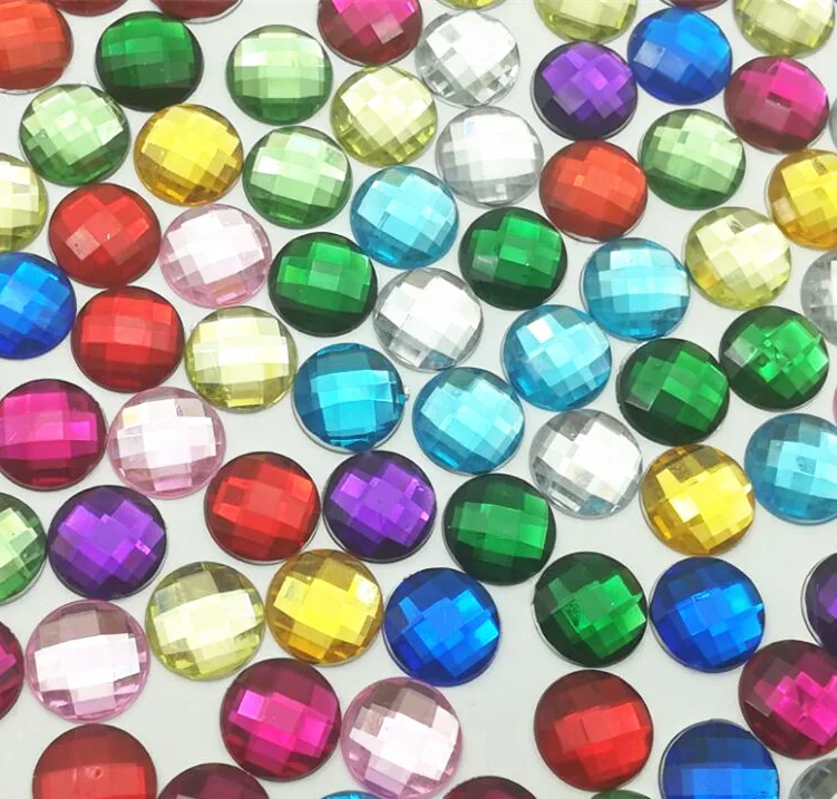 1000 шт 6 мм Стразы смешанного цвета с плоской задней поверхностью акриловые круглые стразы кристалл и камень для одежды ремесленные украшения - Цвет: 1