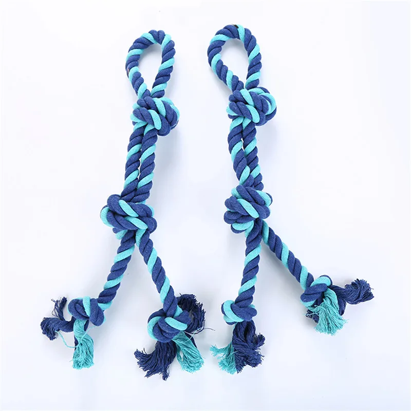 Pet Toys Big dog double knot Biting Braided Cotton Rope Knot Bone Chew Toy for Dog Pets Dogs Training Bait | Дом и сад