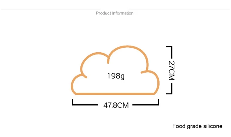 Водонепроницаемый силиконовый детский коврик для тарелок, коврик для тарелок, детский коврик в форме облака, детская посуда, набор подушечек, Детская миска, тарелка