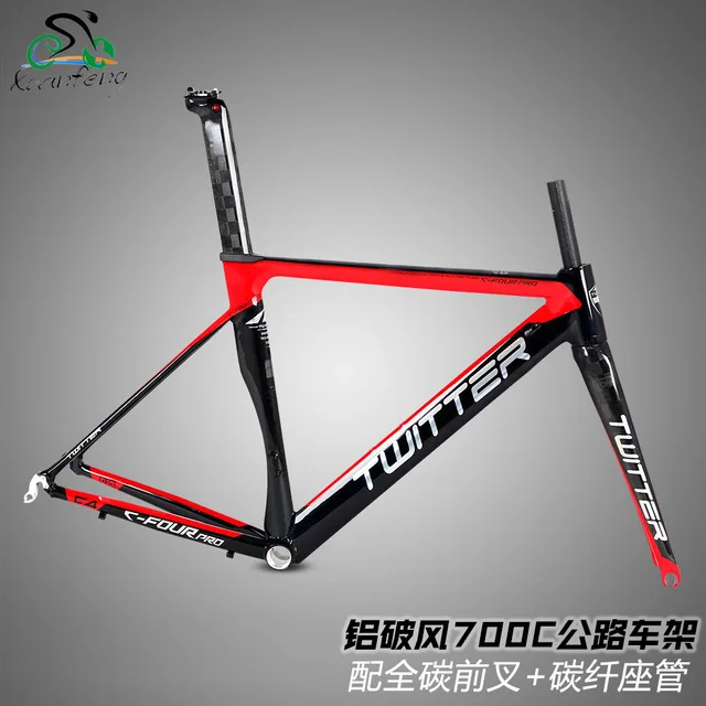 

Twitter C4 Pro 700C Road Bicycle Aluminum Alloy AL7005 Frame 18K Carbon Fork Carbon Seatpost 46/48/50/52cm 100mm/130mm 44*54mm