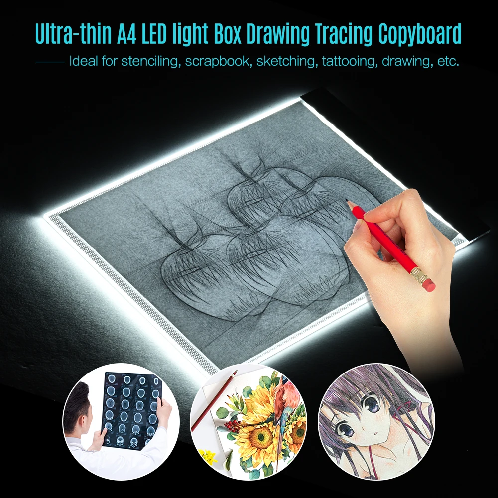 Ultrathin Dimmable LED Light box font b Tablet b font Pad EU AU US USB Plug
