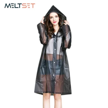

Women Rain Coat Plus Size Long Raincoat Transparent Bicycle Motorcycle Rainwear Waterproof Trench Coat Hiking Rain Gear Poncho