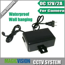 DC 12V 2A адаптер питания для камеры видеонаблюдения, Европейский настенный водонепроницаемый открытый адаптер питания