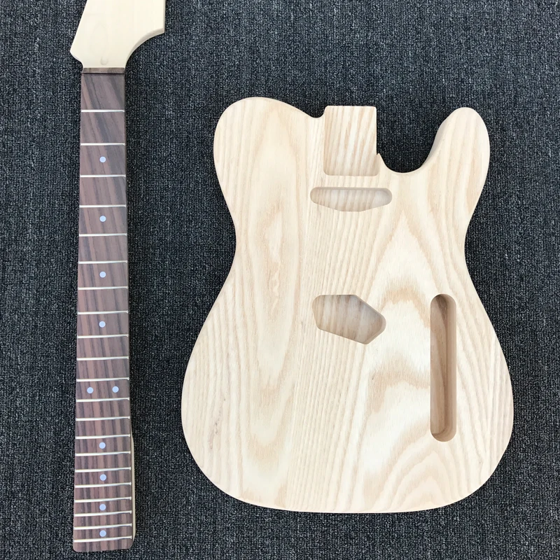 ASH body Electric Guitar Kit, Unfinished Guitar, Maple neck Rosewood