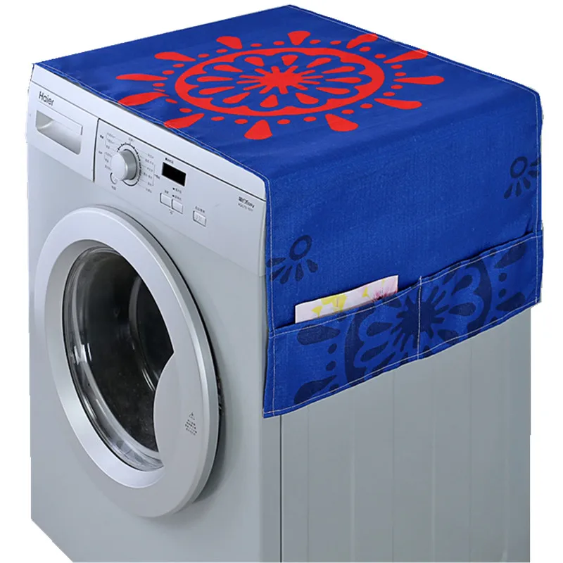 Cartoon Rainbow Horse Washing Machine Cover Refrigerator Cover Microwave Cotton Linen Waterproof Cover