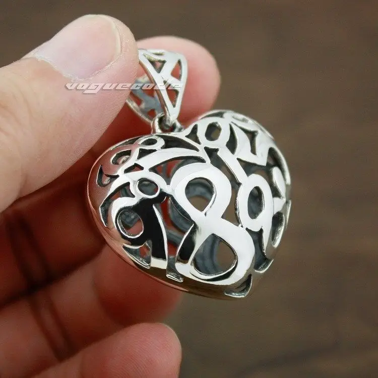 

925 Sterling Silver Filled Hollow Heart Beautiful Pendant 8X009(Necklace 24inch)