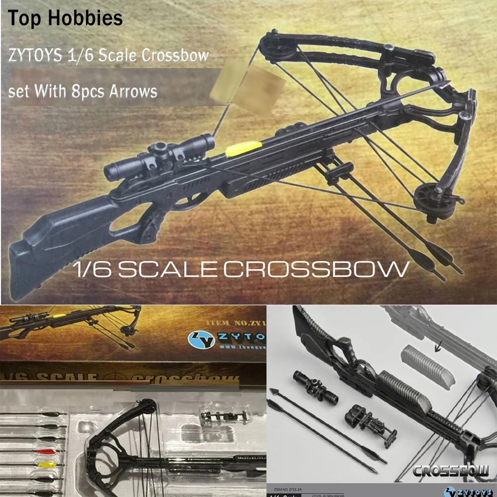 

ZY 1/6 Scale Crossbow set With 8pcs Arrows For Daryl Walking Dead Costume. 12' Sideshow Dragon Action Figure Man