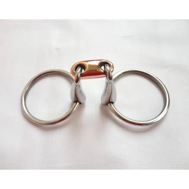 Horse Product Stainless Steel Ring Snaffle Bit  Horse Bit  Horses Equipment Horse Snaffle Bits With Elliptical Copper Link 2