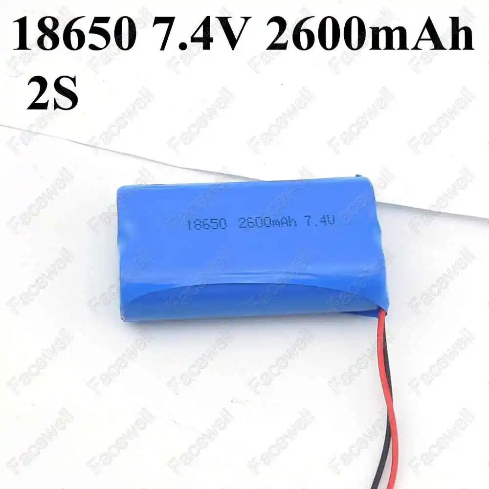 

2pcs 7.4v lithium battery li-ion 18650 battery pack 7.4v rechargeable for tablet small toys megaphone diy audio kite led speaker