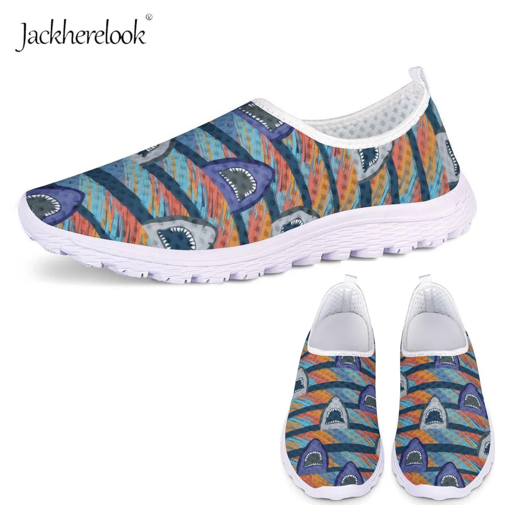 

Jackherelook Shark Sneakers Men Fashion Summer Mesh Shoes Breathable Funny Male Slip On Flat Casual Shoes 3D Print Footwear Plus