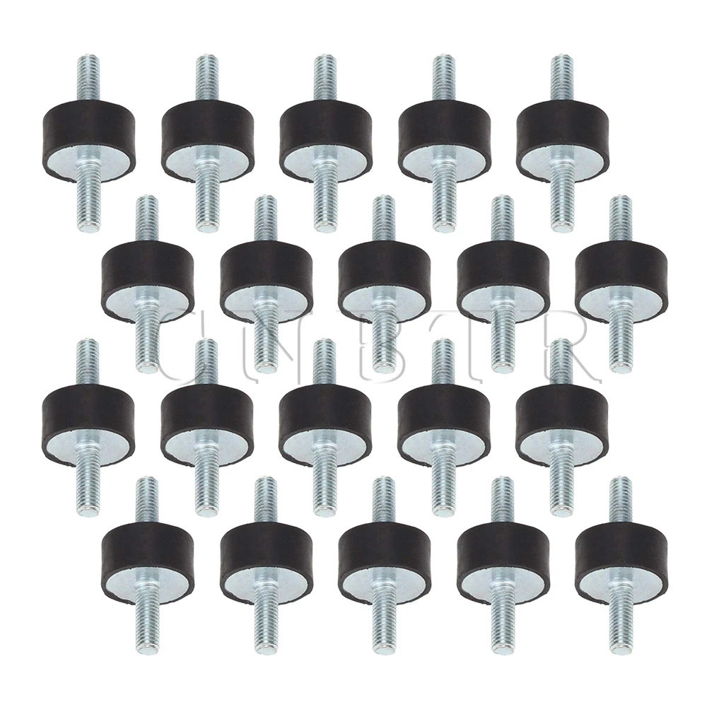 

CNBTR 30x15mm M8 Black Rubber Double Ends Screw Anti-Vibration Silentblock For Welding Machine Pack of 20