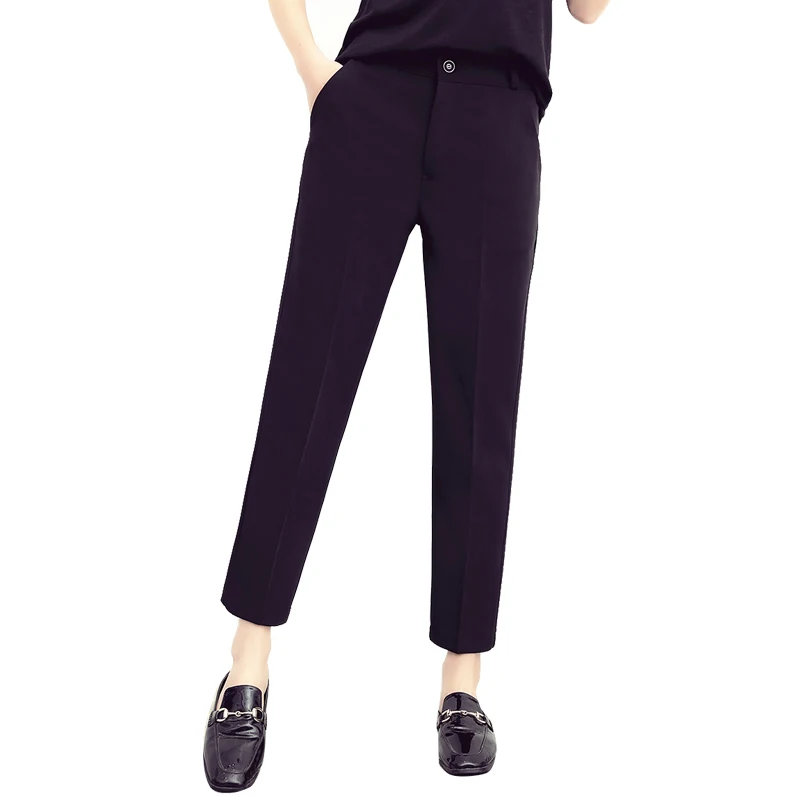 

Plus Size 4XL Women Trousers 2017 Spring Summer Casual OL Harem Pants Fashion Hight Waist Office Black Ankle-Length Pants F206