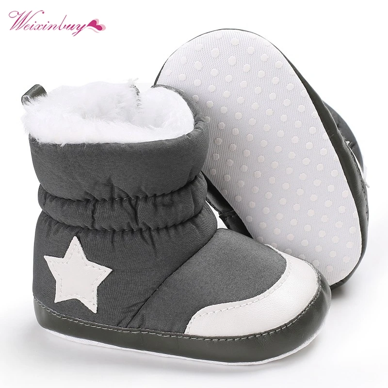 

Newborn Baby Boots Unisex Kids Winter Shoes Crib Bebe Infant Toddler Five Star Pattern Snowfield Snow Boots Booty