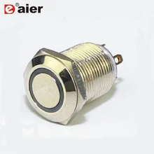 50 шт. GQ12F-10EM с подсветкой кнопка с самовозвратом переключатели 12 мм металлический переключатель