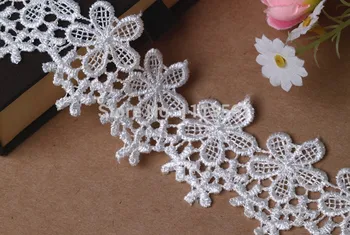 

Wholesale 10yard 3.8cm Craft Scrapbooking Lace Applique Ribbon Trim Flower White Sewing Trim T81