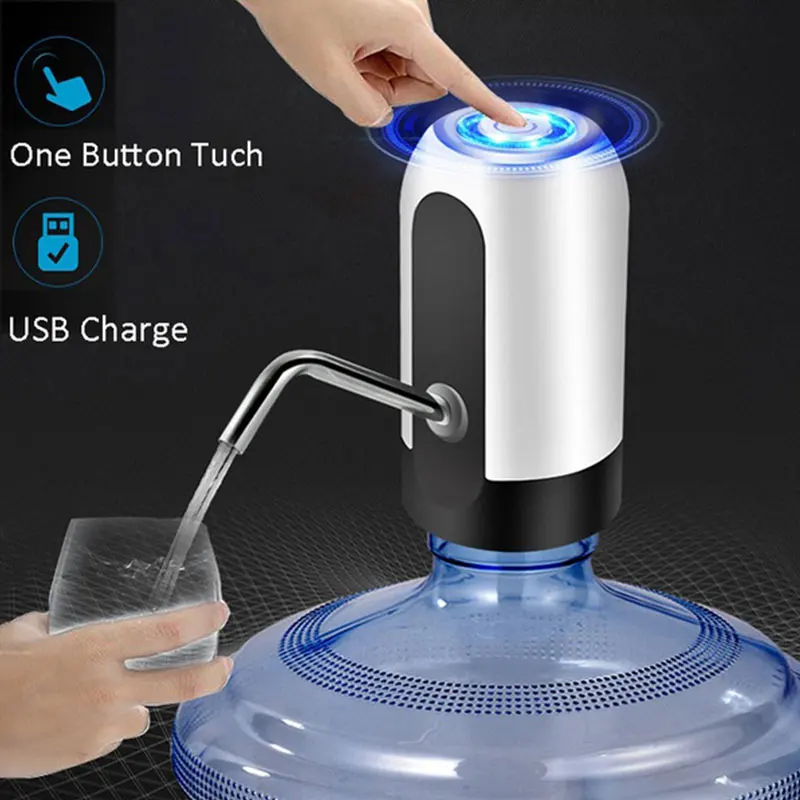 ПВХ бутилированный водяной насос USB зарядка Электрический Портативный LED свет