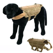 Тактический военный 600D нейлон Molle собака жилет открытый полицейский тренировочный Собака Одежда Регулируемая Собака Жгут с ручкой охотничья M-XL