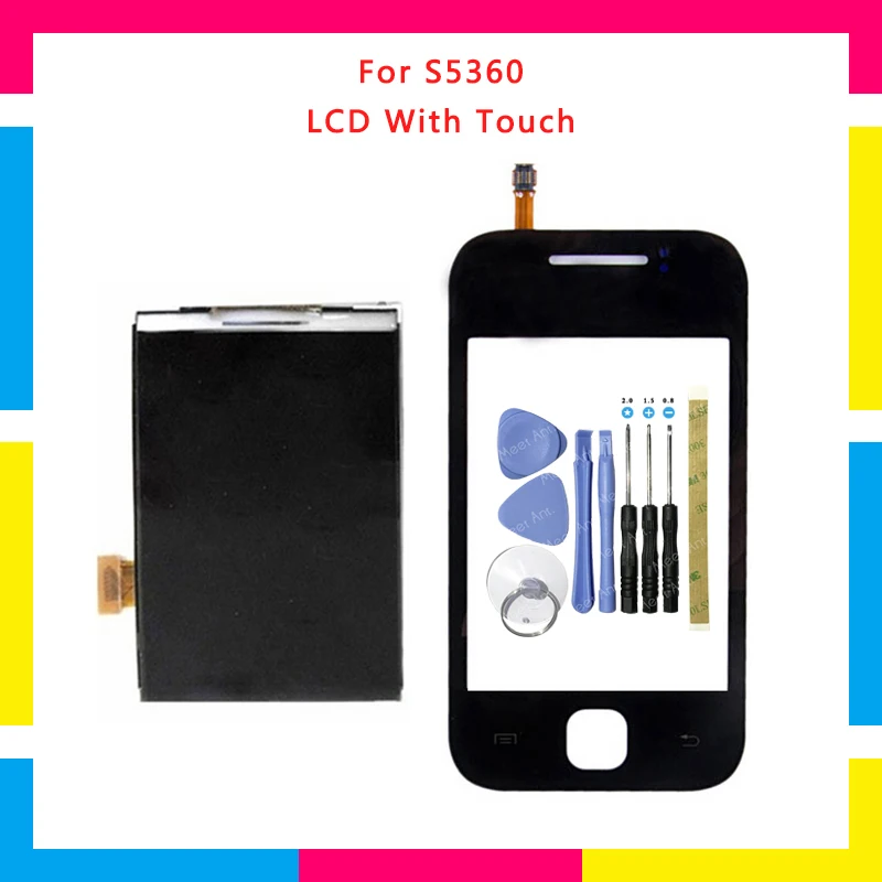 

High Quality LCD Display With Touch Screen Digitizer Sensor Panel For Samsung Galaxy Y S5360 + Tools
