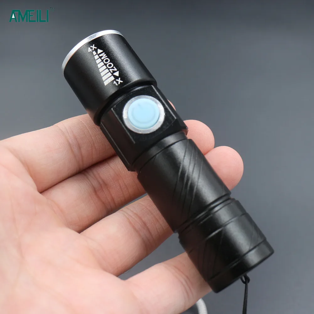 USB удобный светодиодный фонарь usb флэш-светильник карманный светодиодный перезаряжаемый светильник-вспышка Масштабируемая лампа для охоты