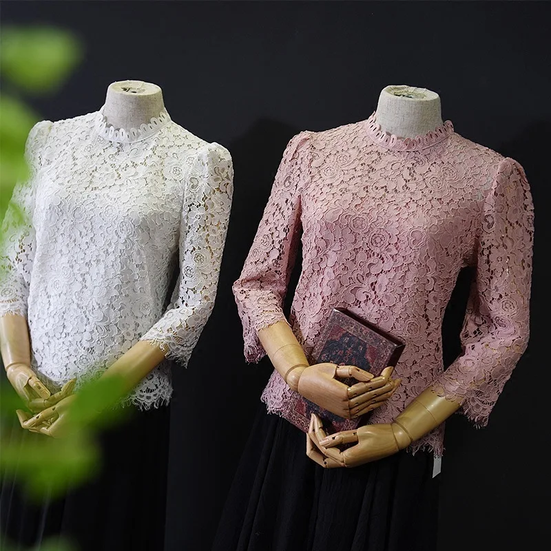 Макси Юбка Saia Longa кружевная нижняя рубашка Женская Весенняя новая стильная Корейская версия одежда с длинными рукавами