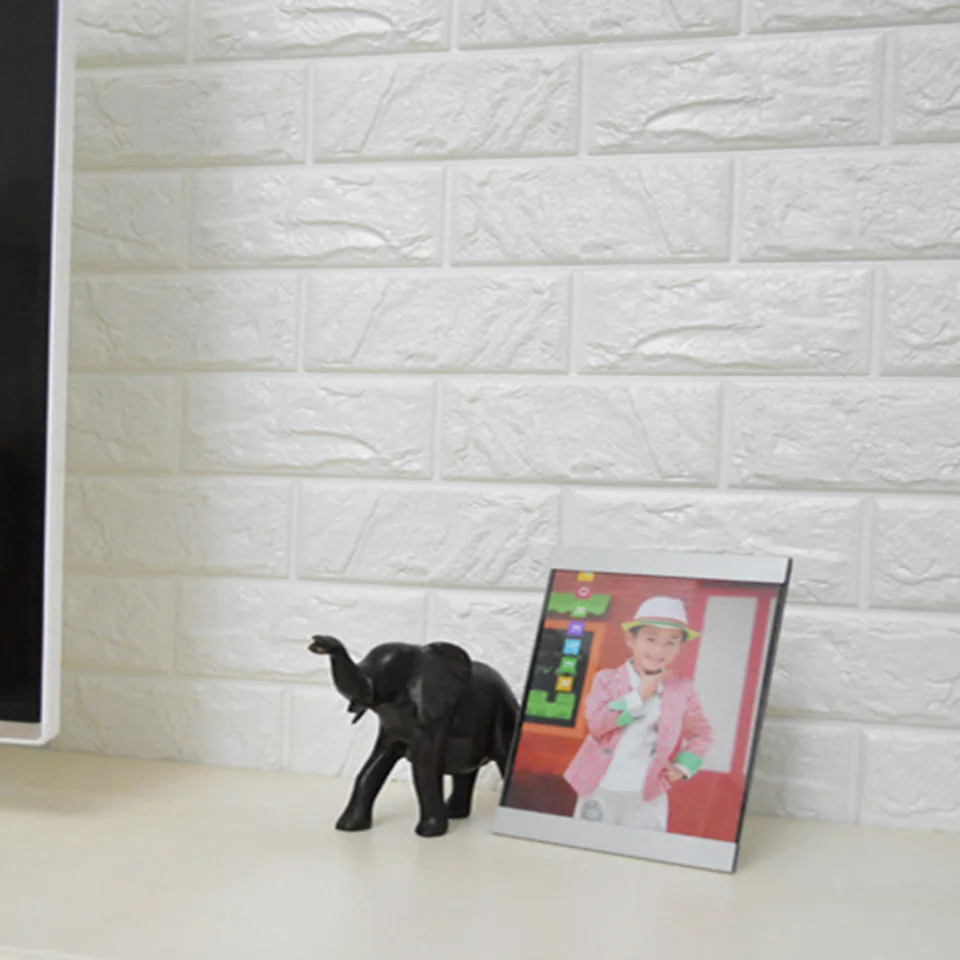 Papel Pintado De Ladrillo De Diseno Moderno 3d Blanco De Calidad