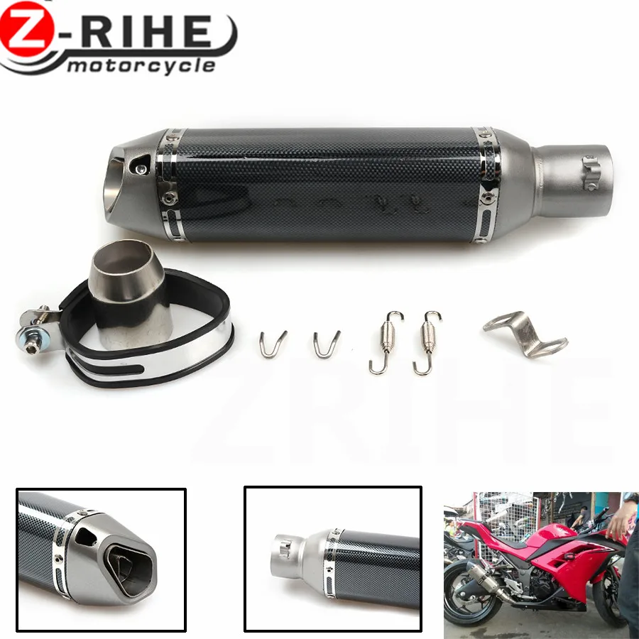 for Universal 51MM Motorcycle Exhaust Pipe With Muffler Moto Bike Pot Escape For Yamaha Honda KTM Kawasaki yamaha Ducati Slip
