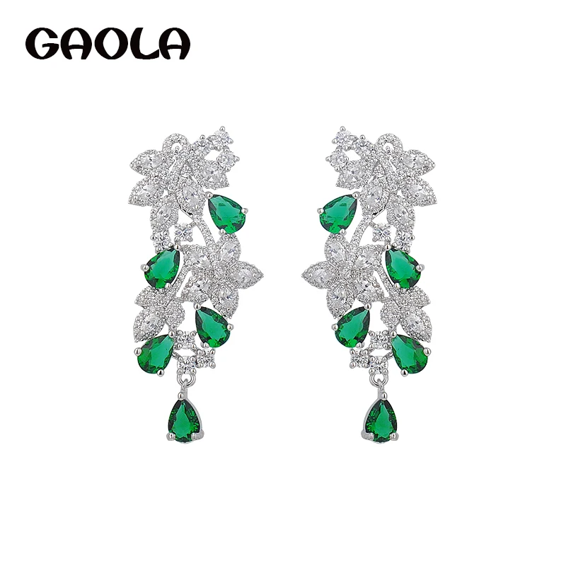 GAOLA Гарантировано Элегантный Модный стильный, посеребренный серьги зеленая лошадь серьги в виде глаз женский свадебный подарок GLE5481