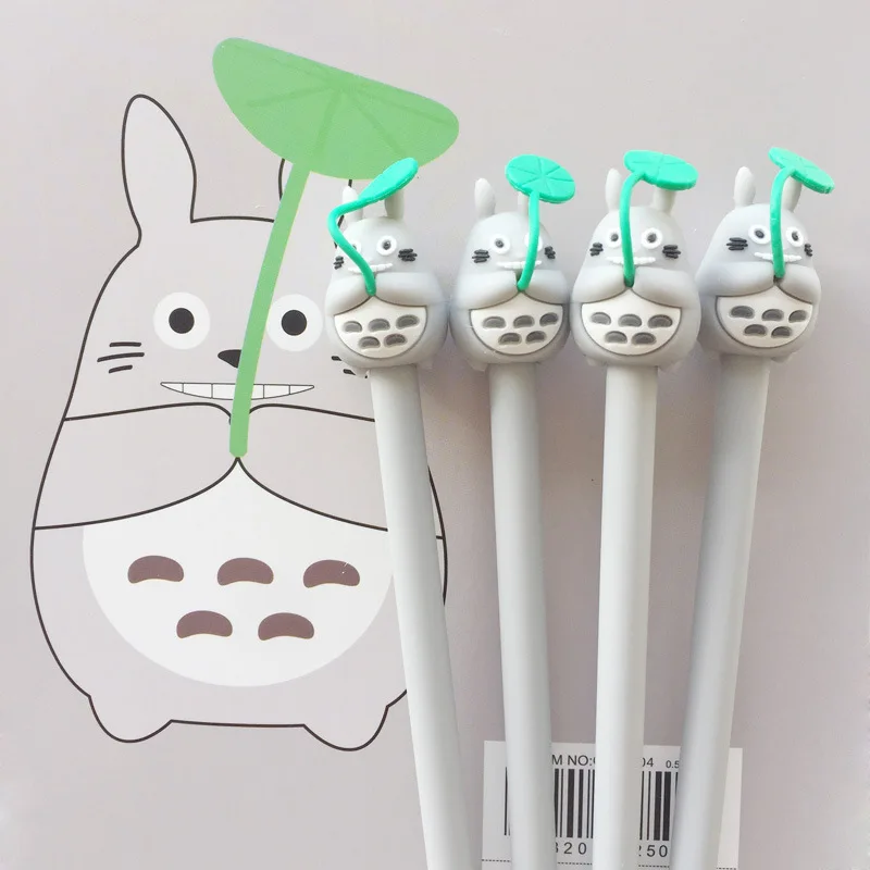 

Lotus Leaf Totoro Gel Pen for writing Cartoon 0.5mm black ink Signature Pens Escolar School Office Supply Promotional Gift