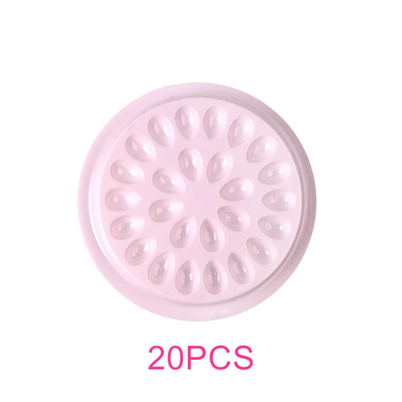 Портативный цветок формы прозрачный и розовый клей для ресниц держатель одноразовые прочные прокладки поддон для наращивания ресниц макияж инструменты - Цвет: Pink -20pcs