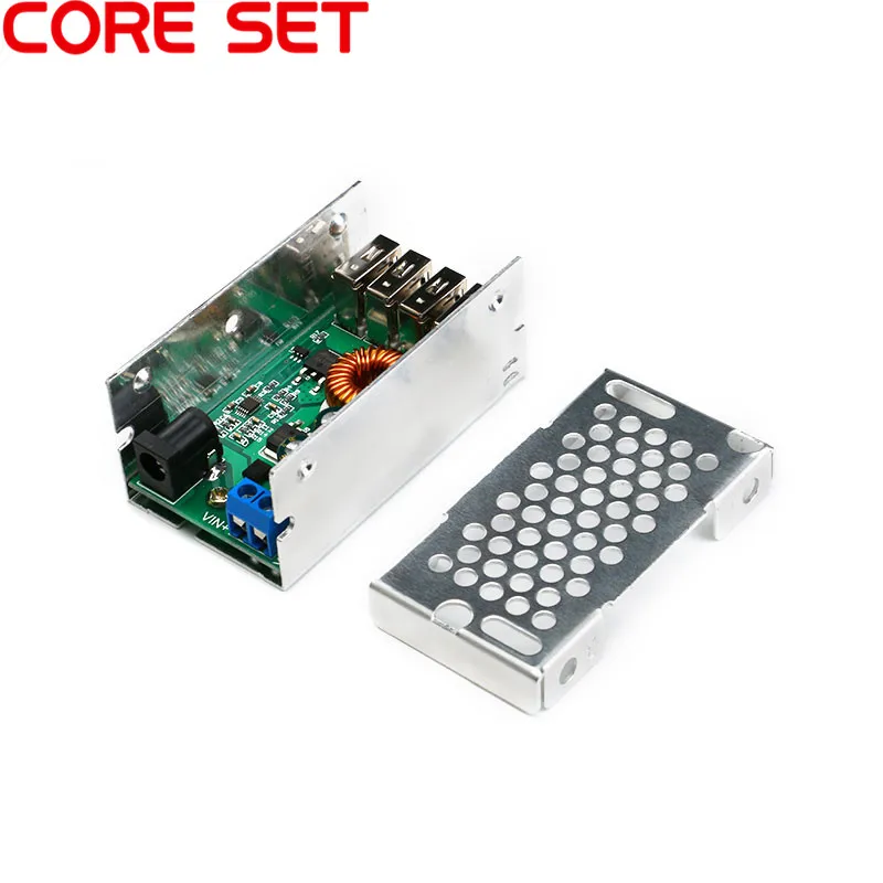 

4USB Output Buck Converter Step Down Power Supply Module DC-DC 9V - 36V To 25W 5V 5A with Aluminum Shell For Phones