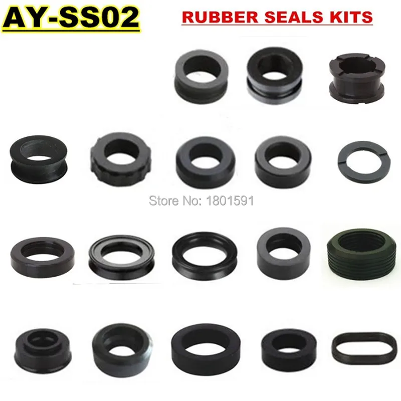 

Free shipping hot sale rubber seals 2pcs of each item for fuel injector service kit auto parts fuel injection repair kit(AY-SS02