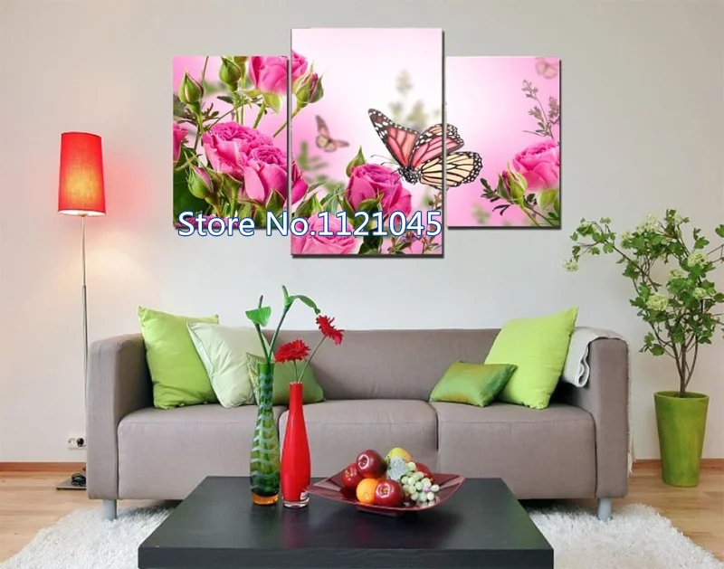 

Decorate Flower butterfly triptych Diamond embroidery Painting rhinestones 3D picture cross stitch pattern Home decoration AZ404