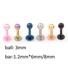 1 пара, для мужчин и женщин, пирсинг для ушей, пирсинг для губ, 6 мм/8 мм/10 мм, нержавеющая сталь, серебро, золото, черный, розовый, синий, ювелирные изделия для тела